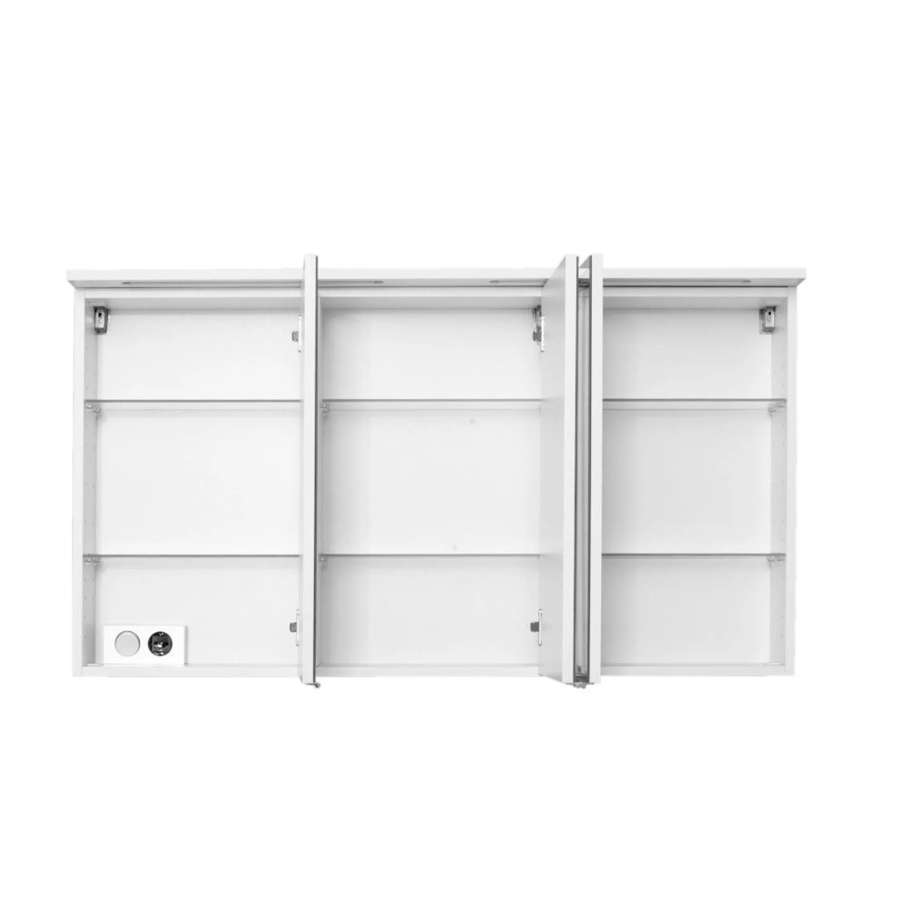 Spiegelschrank Bobbi 120cm Modell 1 3 Türen und LED-Beleuchtung - weiß