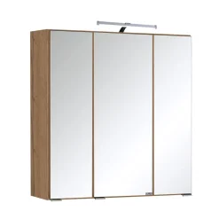 Spiegelschrank Bobbi 60cm Modell 2 3 Türen und led Beleuchtung - Eiche