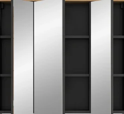 Spiegelschrank Canu Xonox - basaltgrau mit Holz-Detail - 80x73x21 cm