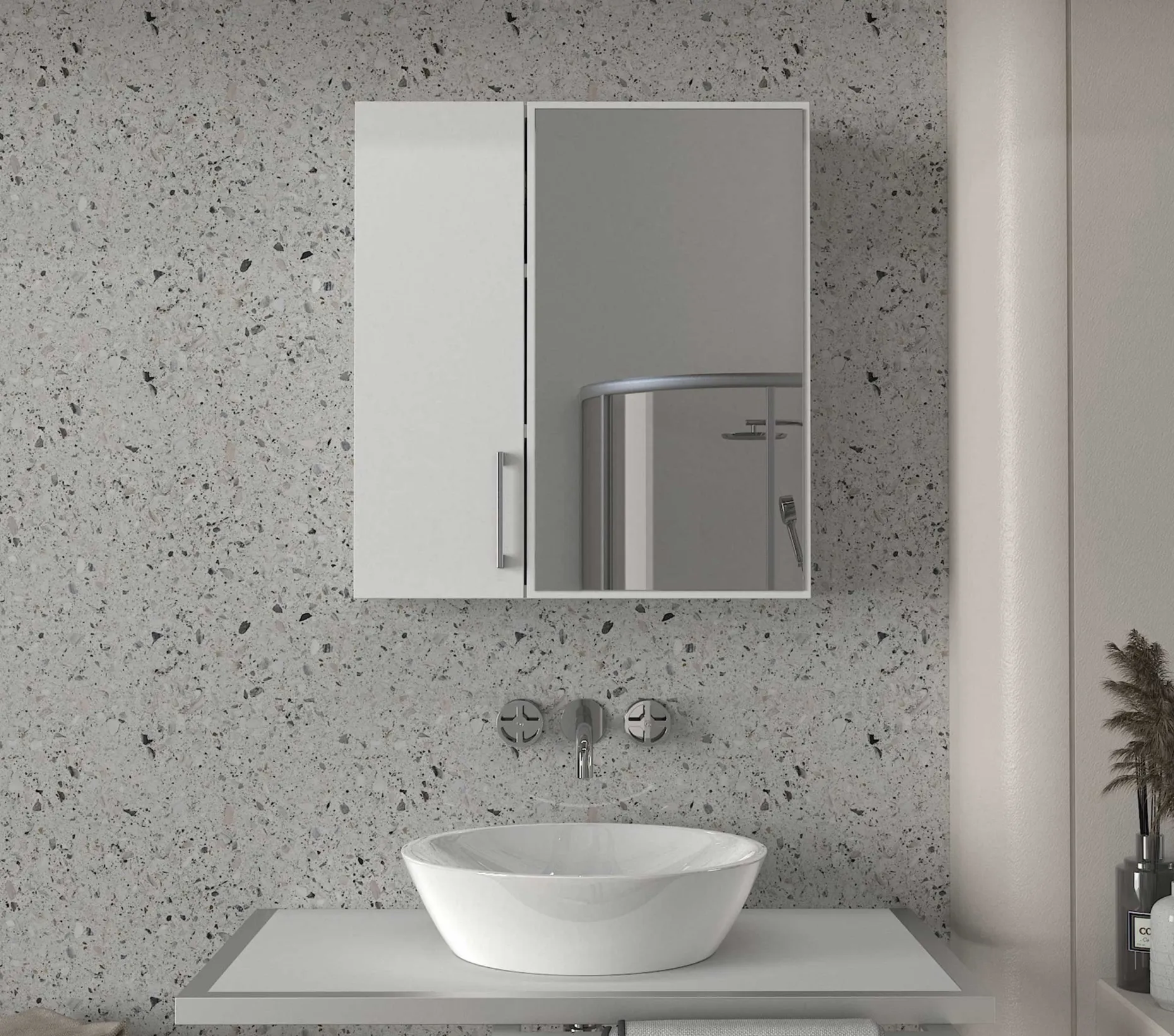 Spiegelschrank Ditto - 60x16x65cm - weiß