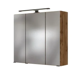 Spiegelschrank Dusan 70cm mit 3 Türen - Eiche wotan