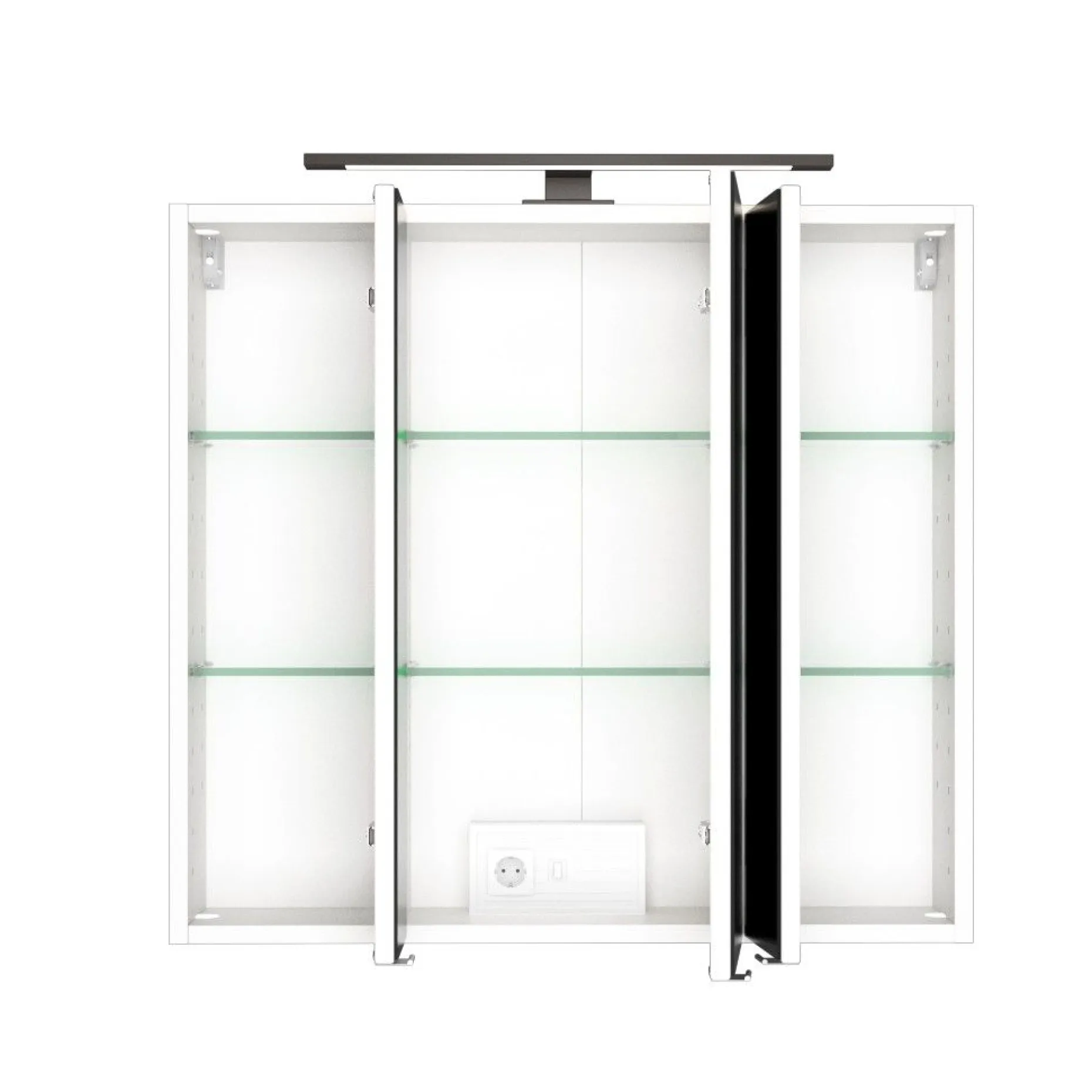Spiegelschrank Dusan 80cm mit 3 Türen - weiß