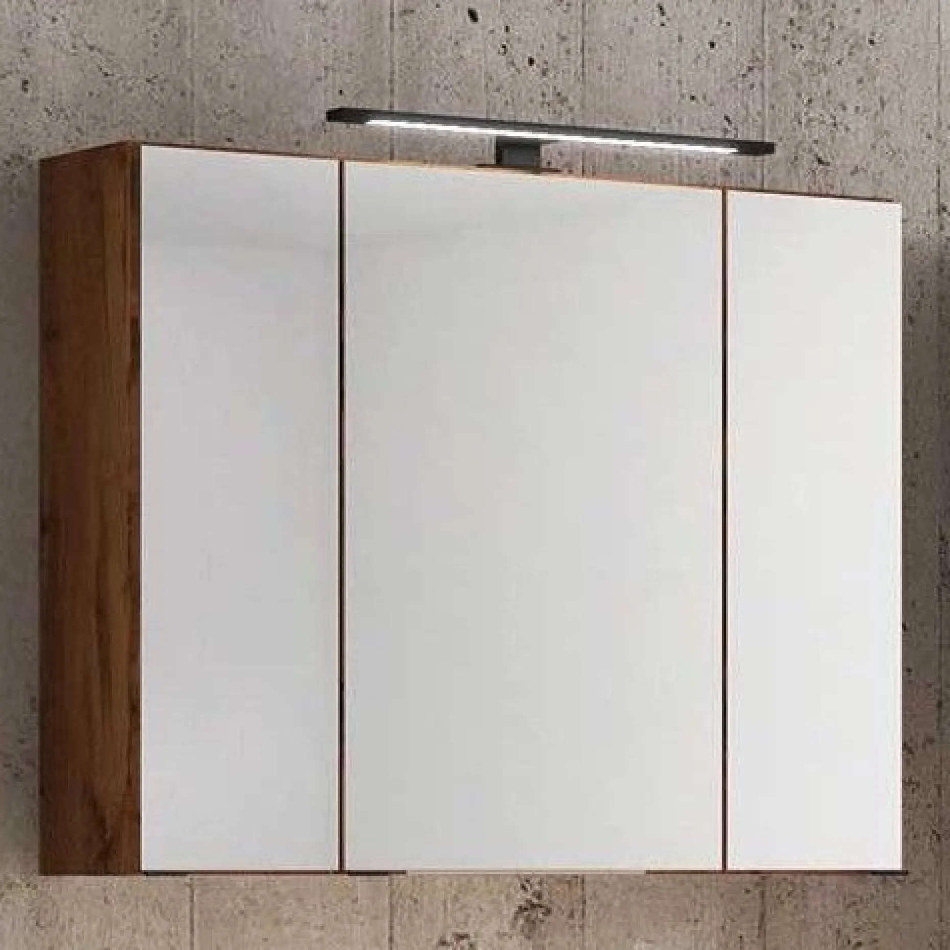 Spiegelschrank Dusan 80cm mit 3 Türen - Eiche wotan