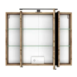 Spiegelschrank Dusan 80cm mit 3 Türen - Eiche wotan