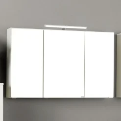 Spiegelschrank Florent 120cm mit 3 Türen und LED-Beleuchtung - weiß