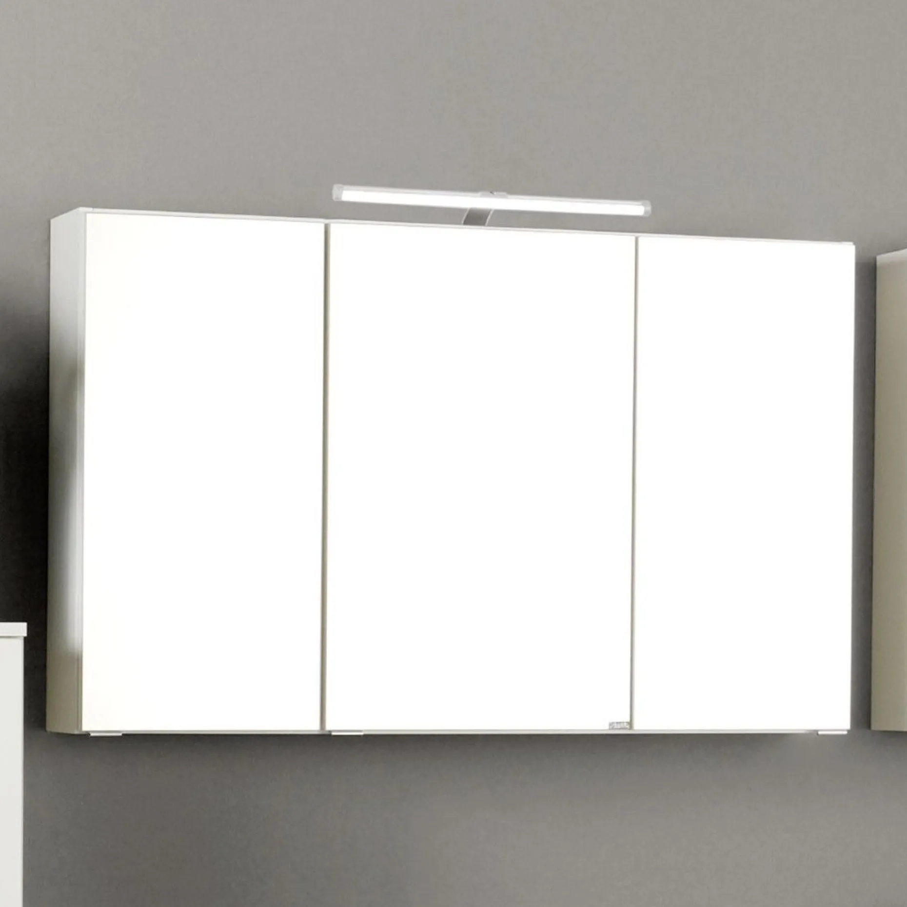 Spiegelschrank Florent 120cm mit 3 Türen und LED-Beleuchtung - weiß