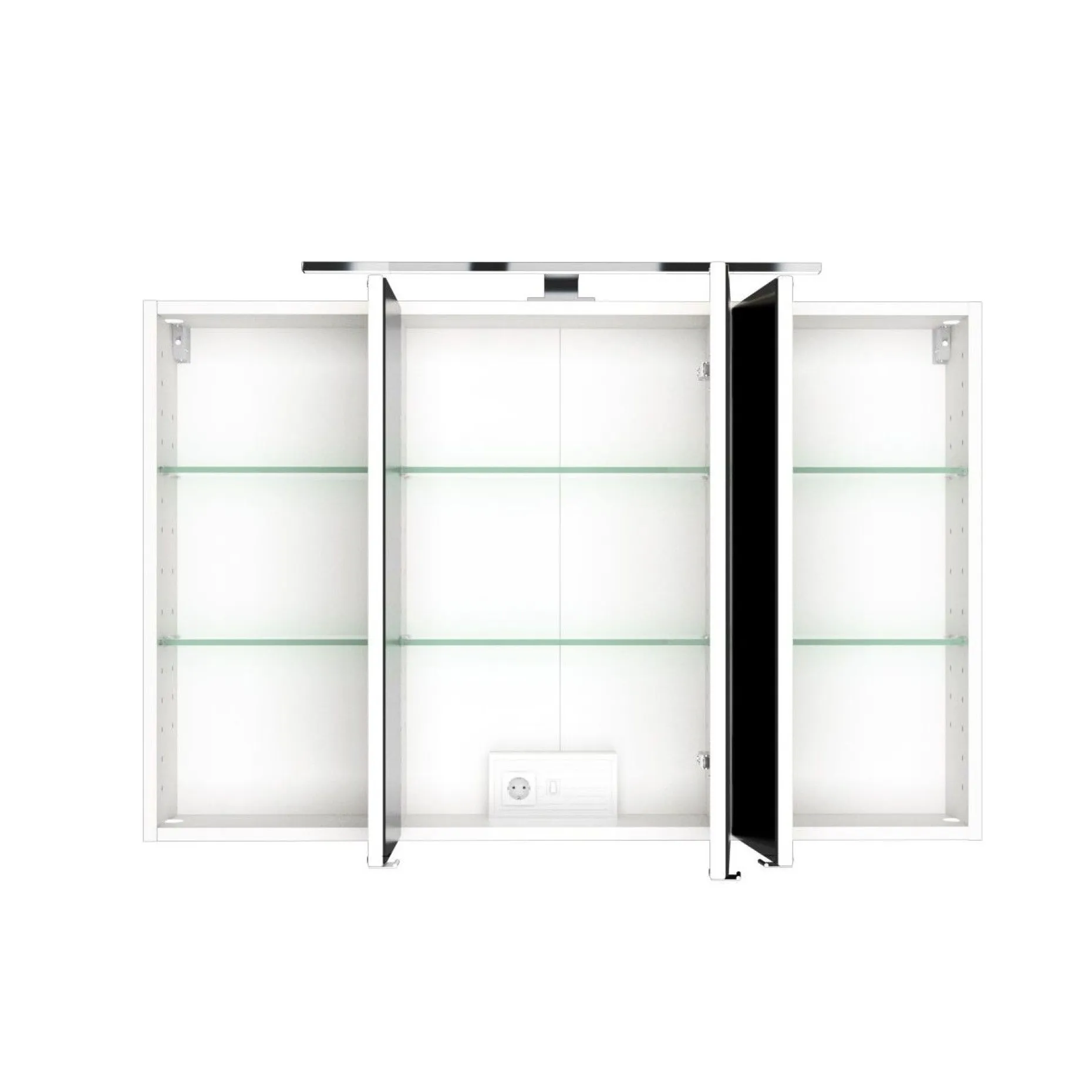 Spiegelschrank Florent 120cm mit 3 Türen und LED-Beleuchtung - weiß