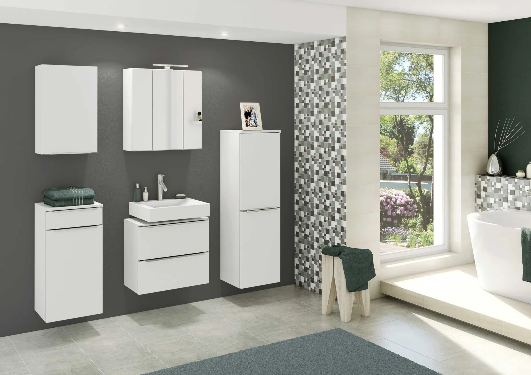 Spiegelschrank Hansen 60cm 3 Türen - weiß
