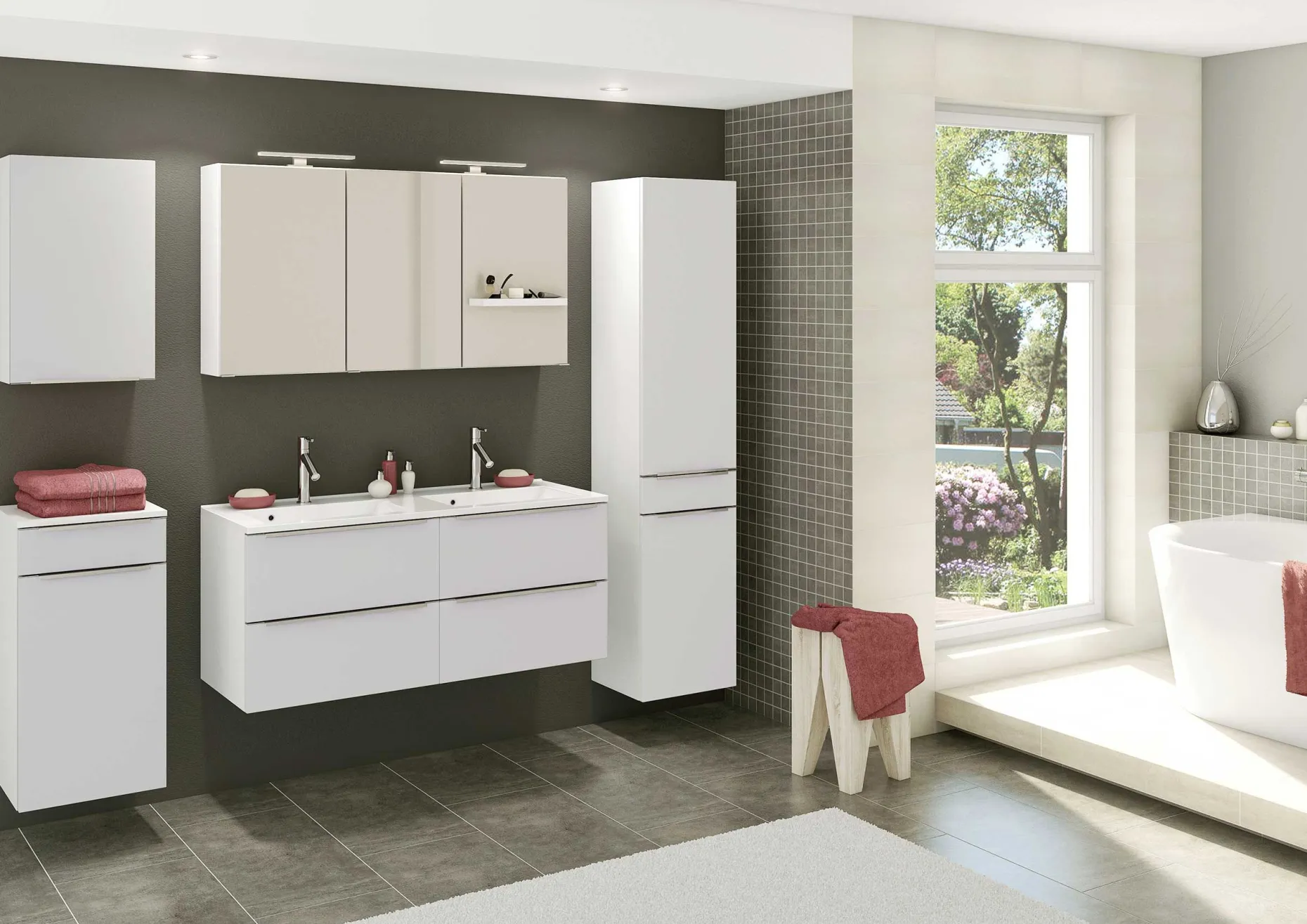 Spiegelschrank Hansen 120cm 3 Türen - weiß