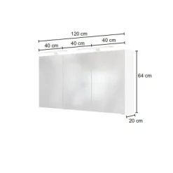 Spiegelschrank Hansen 120cm 3 Türen - weiß