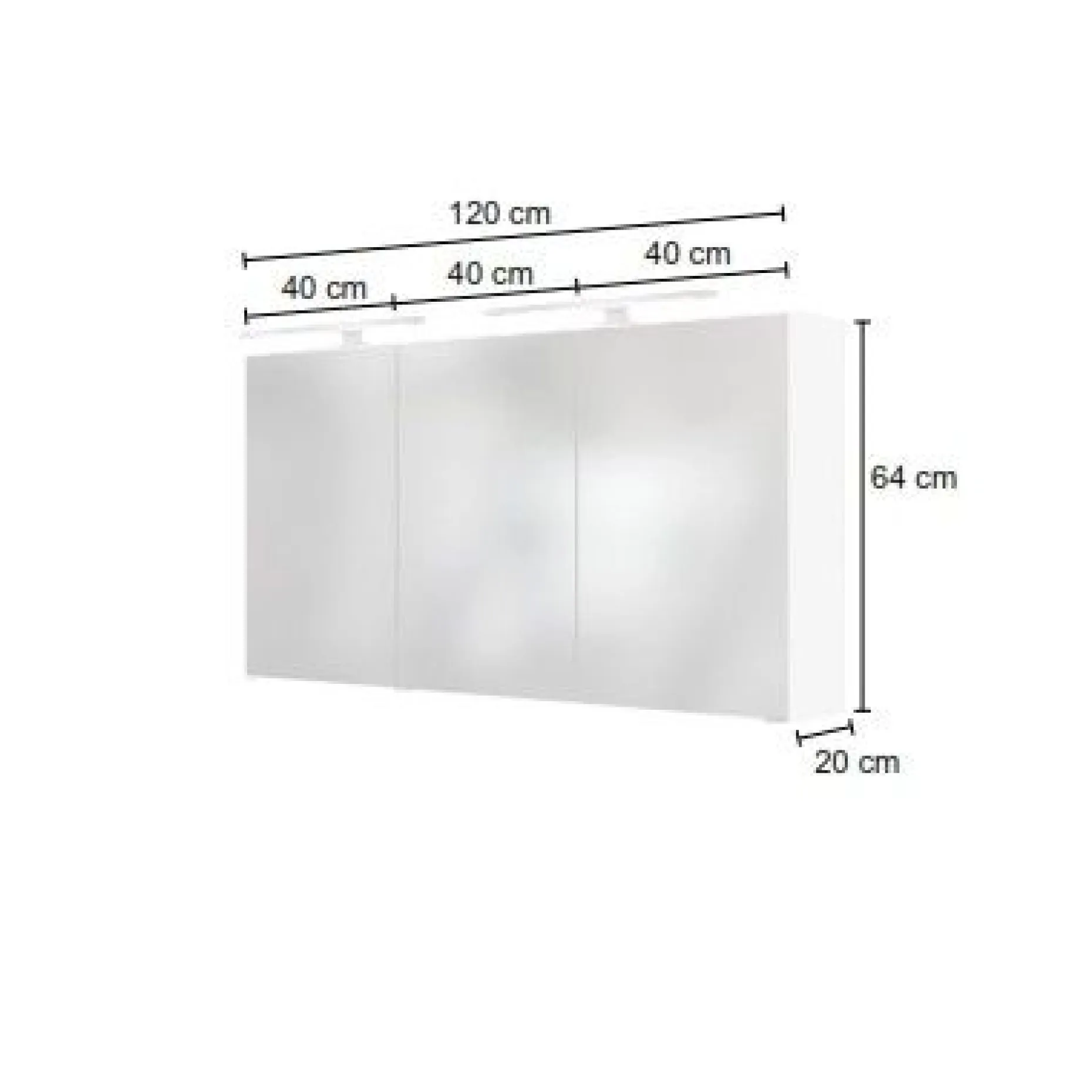 Spiegelschrank Hansen 120cm 3 Türen - weiß