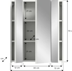 Spiegelschrank Ice Linus Xonox - Weiß - 60x70x18 cm