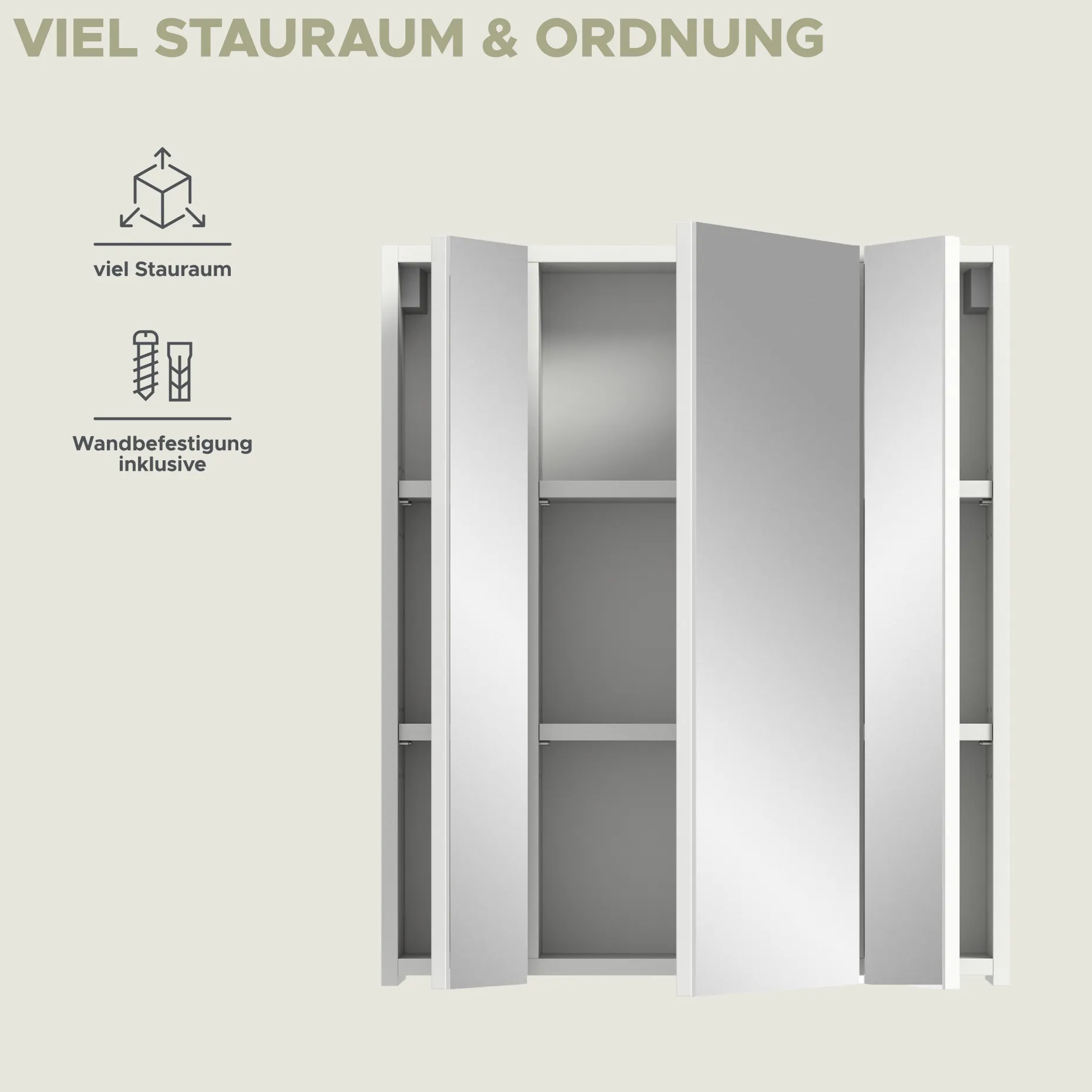 Spiegelschrank Ice Linus Xonox - Weiß - 60x70x18 cm