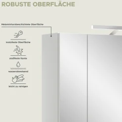 Spiegelschrank Ice Xonox mit LED-Beleuchtung - 60x55x46 cm - Weiß hochglänzend