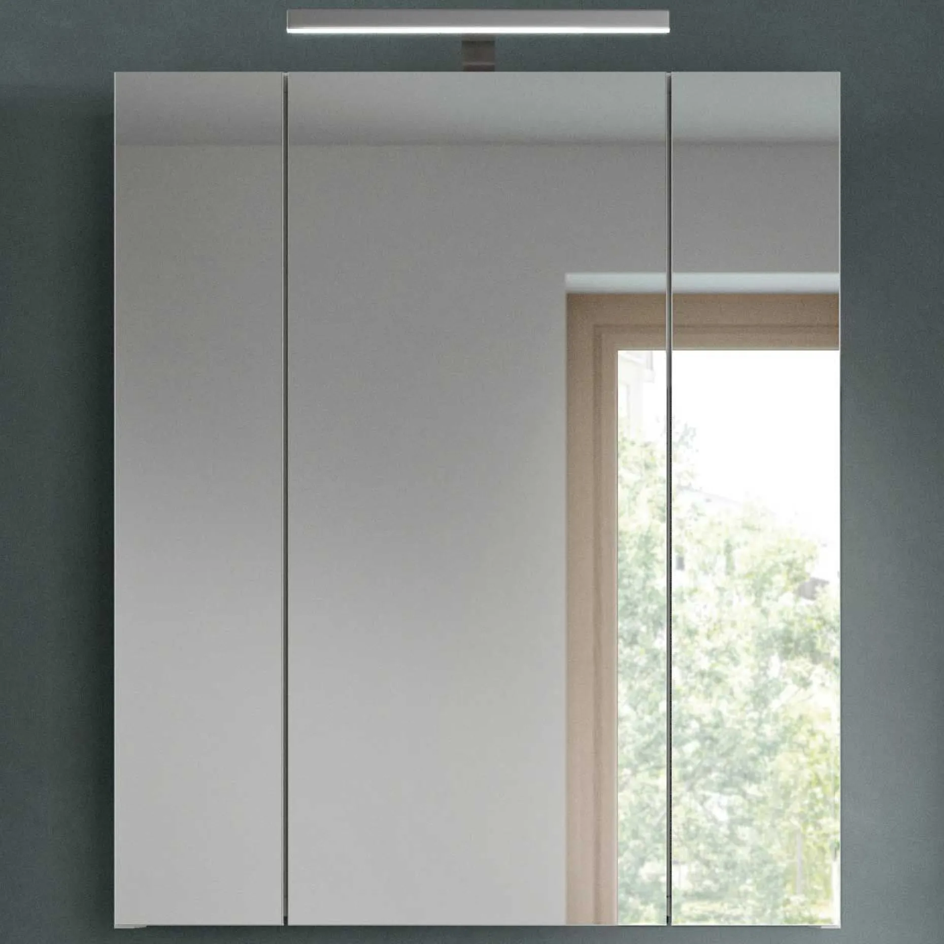 Spiegelschrank Ice Xonox mit LED-Beleuchtung - 60x55x46 cm - Weiß hochglänzend