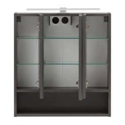 Spiegelschrank Karan 60cm 3 Türen mit Beleuchtung - anthrazit