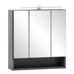 Spiegelschrank Karan 60cm 3 Türen mit Beleuchtung - anthrazit