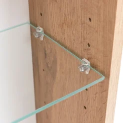 Spiegelschrank Karan 120cm 3 Türen mit Beleuchtung - Eiche