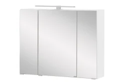 Spiegelschrank Kornel 80cm 3 Türen und LED-Beleuchtung - weiß