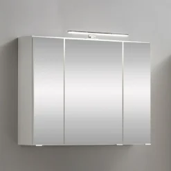 Spiegelschrank Kornel 80cm 3 Türen und LED-Beleuchtung - weiß