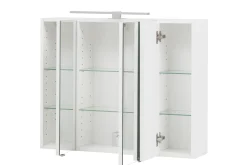 Spiegelschrank Kornel 80cm 3 Türen und LED-Beleuchtung - weiß