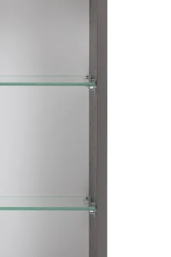 Spiegelschrank Kornel/Luna 80cm 3 Türen und LED-Beleuchtung - graphitgrau