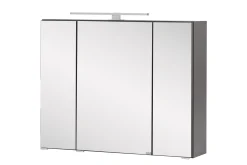 Spiegelschrank Kornel/Luna 80cm 3 Türen und LED-Beleuchtung - graphitgrau