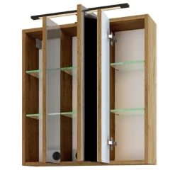 Spiegelschrank Malvo 60cm 3 Türen mit Beleuchtung - Eiche