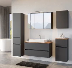 Spiegelschrank Pisca 100cm 3 Türen - graphitgrau