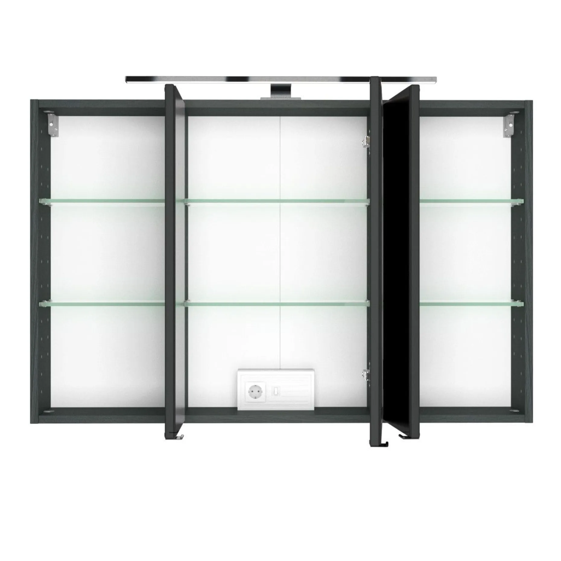 Spiegelschrank Pisca 100cm 3 Türen - graphitgrau