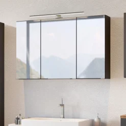 Spiegelschrank Pisca 100cm 3 Türen - graphitgrau