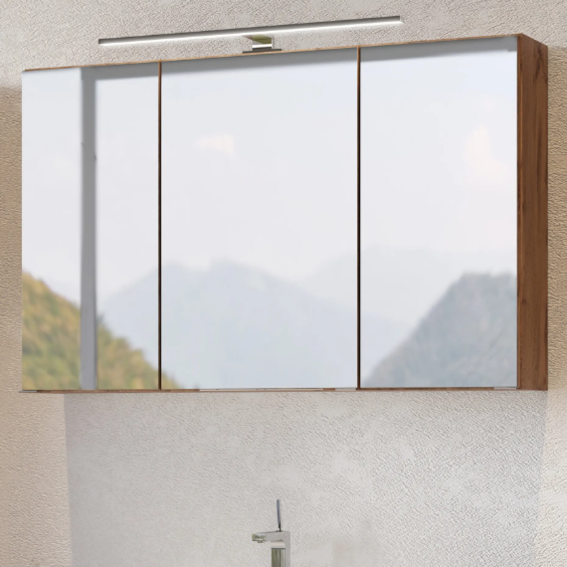 Spiegelschrank Pisca 100cm 3 Türen - Eiche