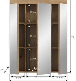 Spiegelschrank Scout Xonox - Evoak Oak - 60x79x18 cm - Natur