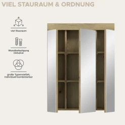 Spiegelschrank Scout Xonox - Evoak Oak - 60x79x18 cm - Natur