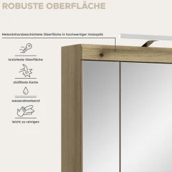 Spiegelschrank Scout Xonox - Evoak Oak - 60x79x18 cm - mit Beleuchtung