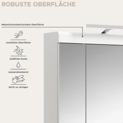 Spiegelschrank Scout Xonox - hochwertiger Weiß-Hochglanz - 60x79x18 cm