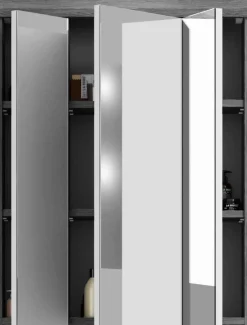 Spiegelschrank Scout Xonox - Rauchsilber/Weiß - 60x79x18 cm