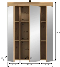 Spiegelschrank Scout Xonox - Sage Grün & Artisan Eiche - 60x79x18 cm