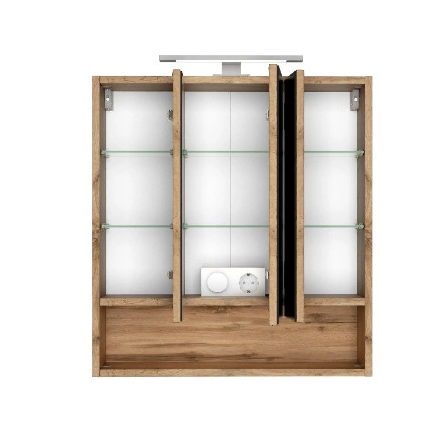 Spiegelschrank Sefa 60cm 3 Türen - Eiche wotan