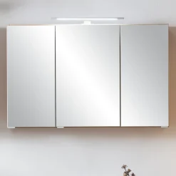 Spiegelschrank Vikas 100cm 3 Türen mit Beleuchtung - Eiche