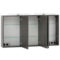 Spiegelschrank Vikas 120cm 3 Türen mit Beleuchtung - Eiche