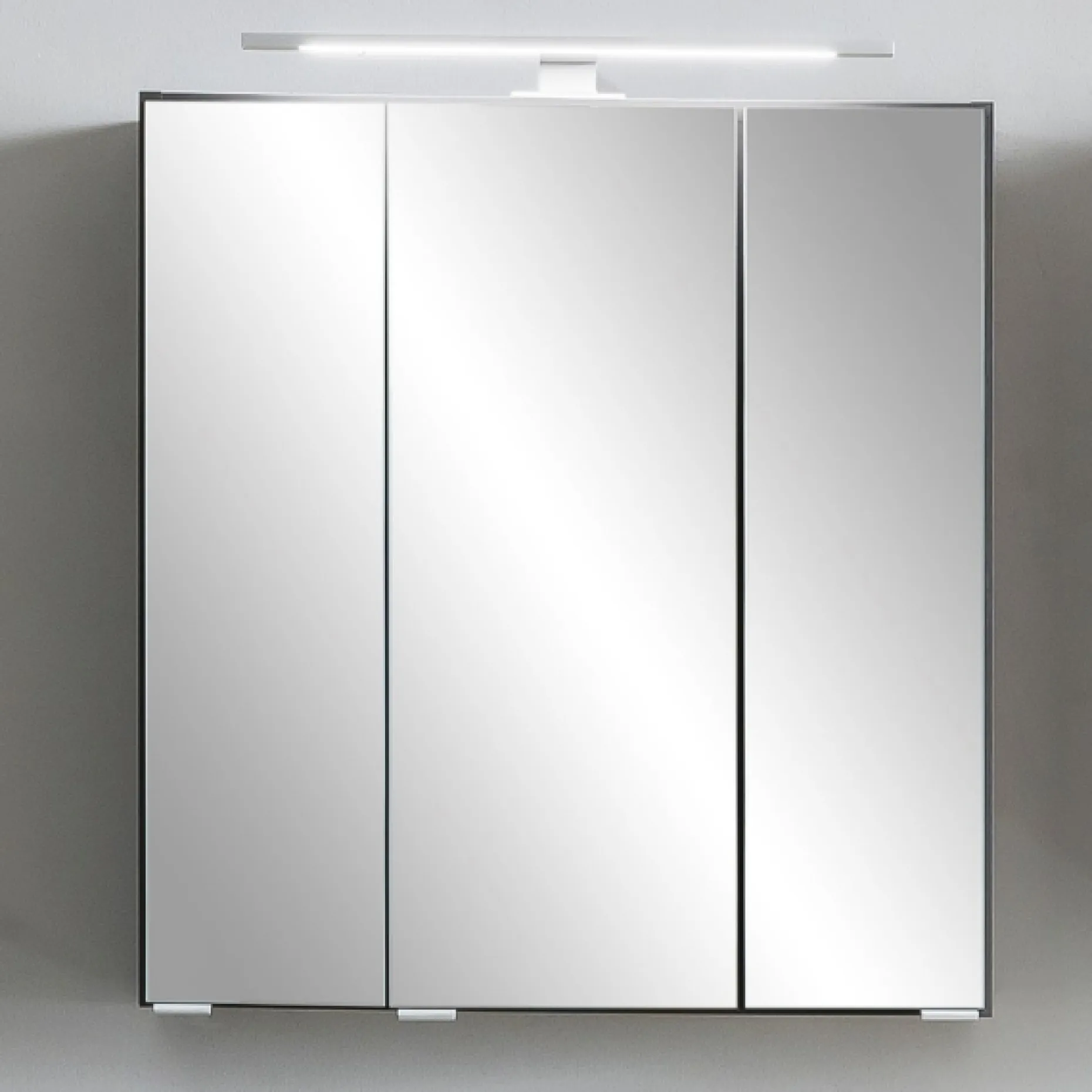 Spiegelschrank Vikas 60cm 3 Türen mit Beleuchtung - anthrazit