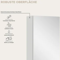 Spiegelschrank Vira Xonox - Weiß Melamin - 38x77x18 cm
