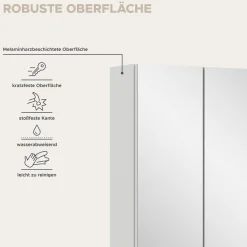 Spiegelschrank Vira Xonox - Weiß Melamin - 82x77x18 cm