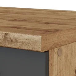 Spülenschrank Sorrella 100cm 2 Türen - Anthrazit/Eiche