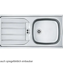 Spülenschrank Sorrella 100cm 2 Türen - Anthrazit/Eiche