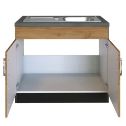 Held Spülenschrank Sorrella 100cm 2 Türen - Eiche/Graphit