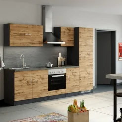 Held Spülenschrank Sorrella 100cm 2 Türen - Eiche/Graphit
