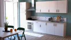 Spülenunterschrank Romanie 100 cm-2 Flügeltüren und 1 Einlegeboden-Kronberg Eiche/Mattweiß