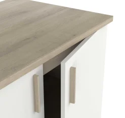 Spülenunterschrank Romanie 100 cm-2 Flügeltüren und 1 Einlegeboden-Kronberg Eiche/Mattweiß